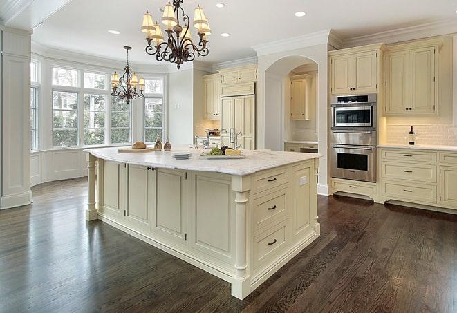 wide-plank laminate flooring in rustic farmhouse in Bath, OH